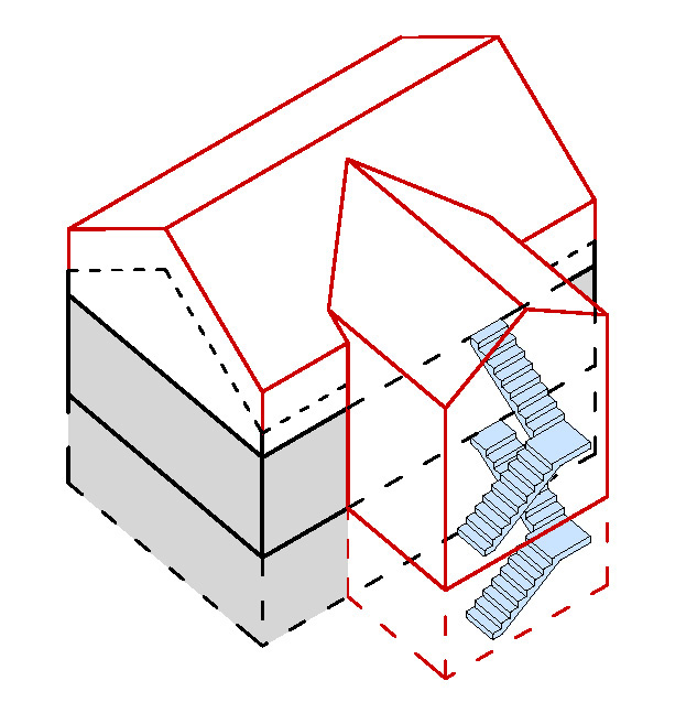 Grafik vorgestelltes Treppenhaus